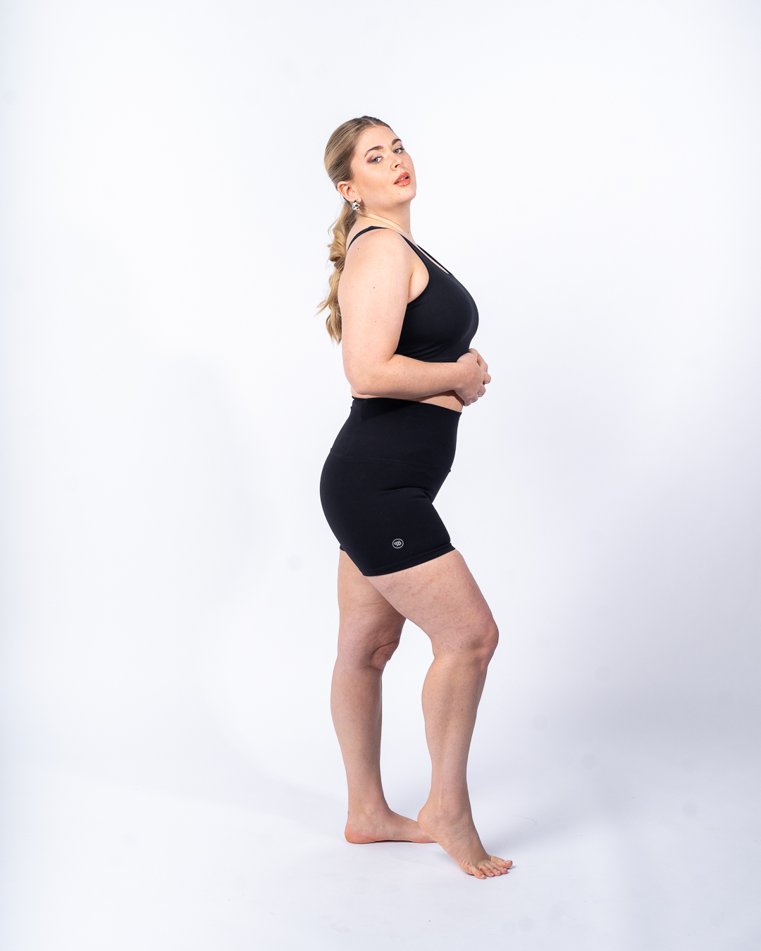 Calza deportiva short de alto impacto Plus - negro - Imagen 3