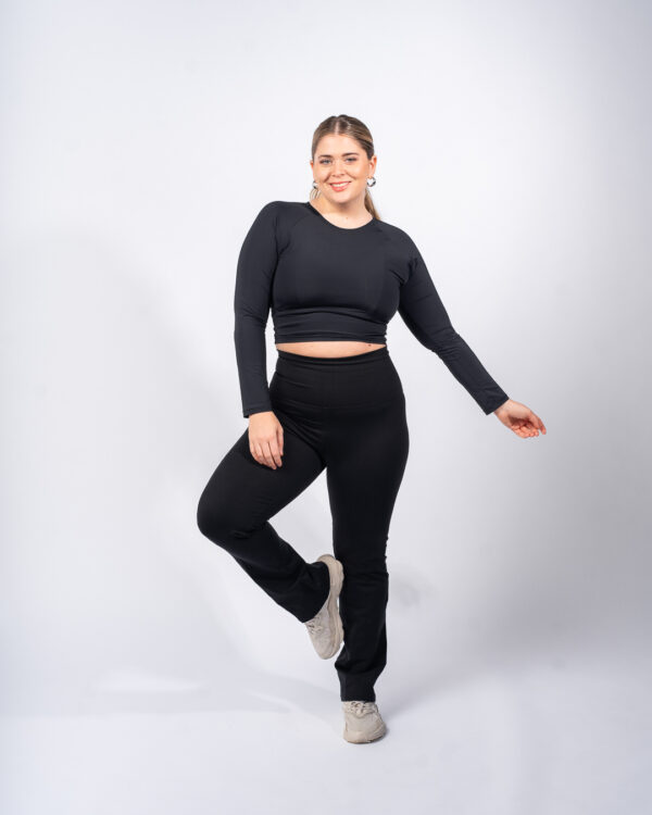 Calza deportiva recta de alto impacto - negro