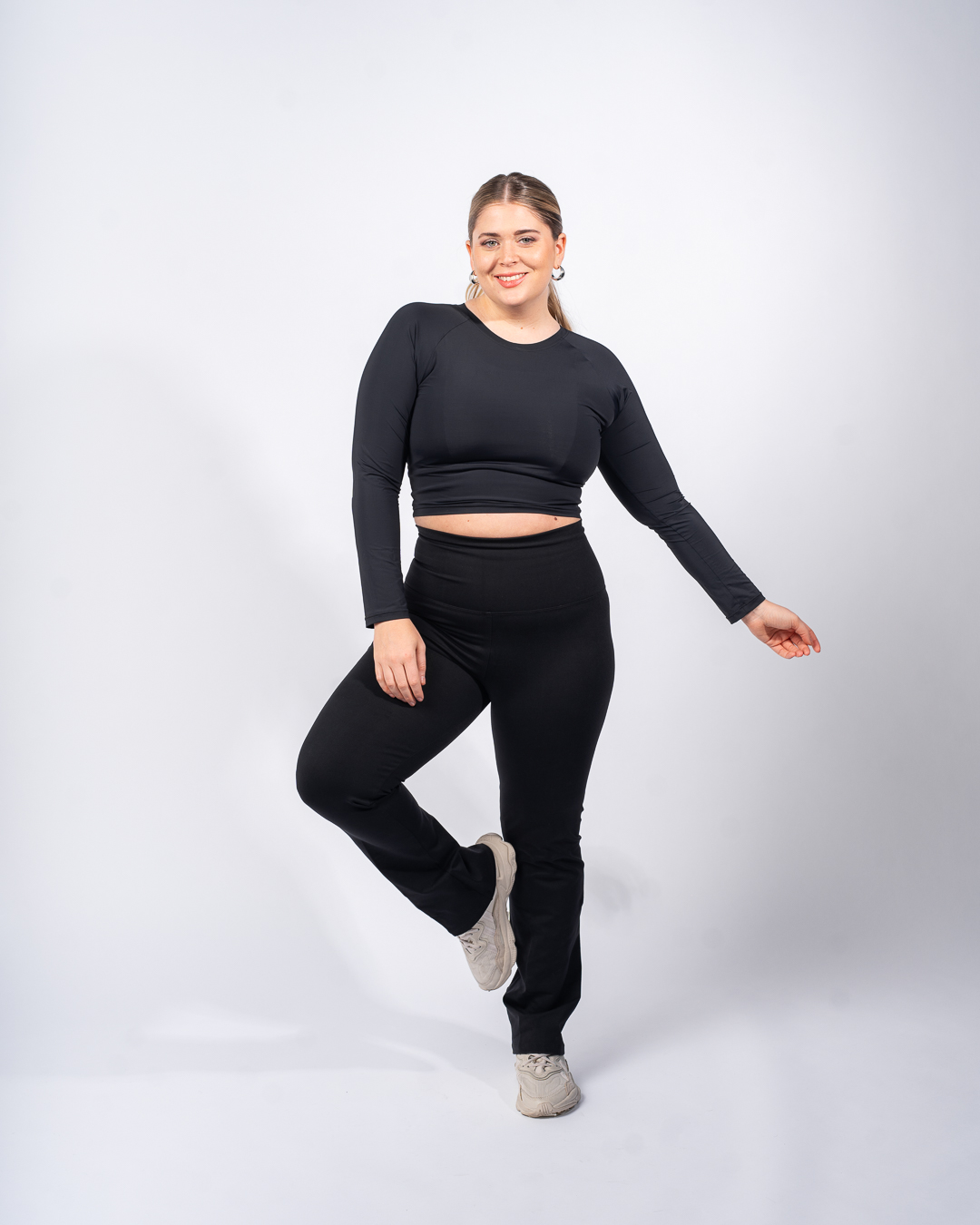 Calza deportiva recta de alto impacto - negro