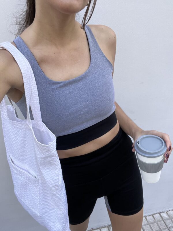 Crop Top deportivo Mercy - Gris