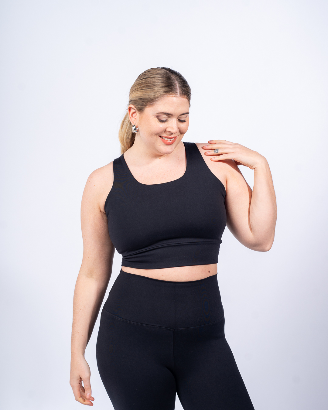 Crop Top deportivo Fuego de alto impacto - negro