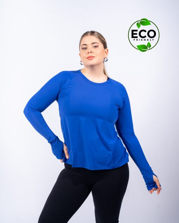 Remera deportiva ECO con dedal - azul