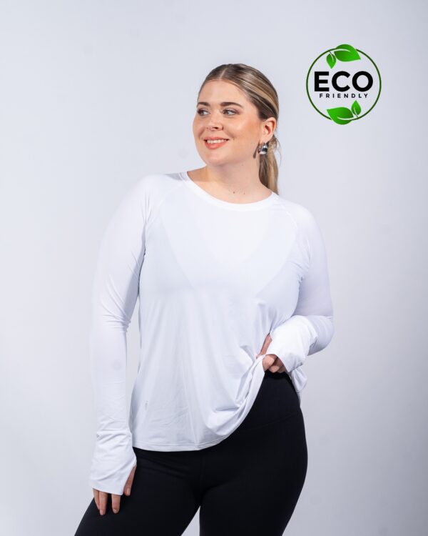 Remera deportiva ECO con dedal - blanco