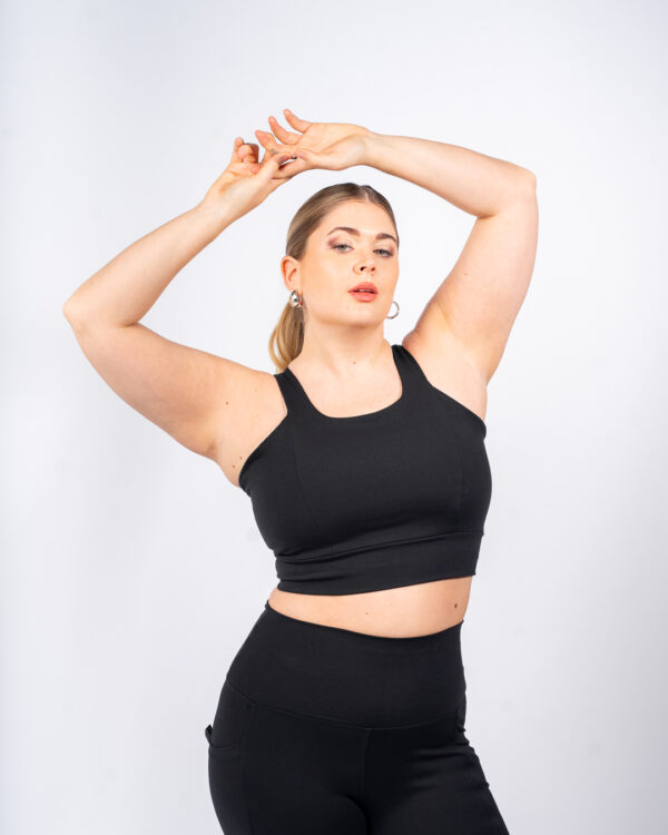 Crop Top deportivo de alto impacto Gemma - negro